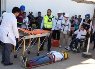 Realizan simulacro de evacuación por conato de incendio en COMAPA Sur