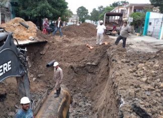 Atiende COMAPA Sur importante obra en Ciudad Madero