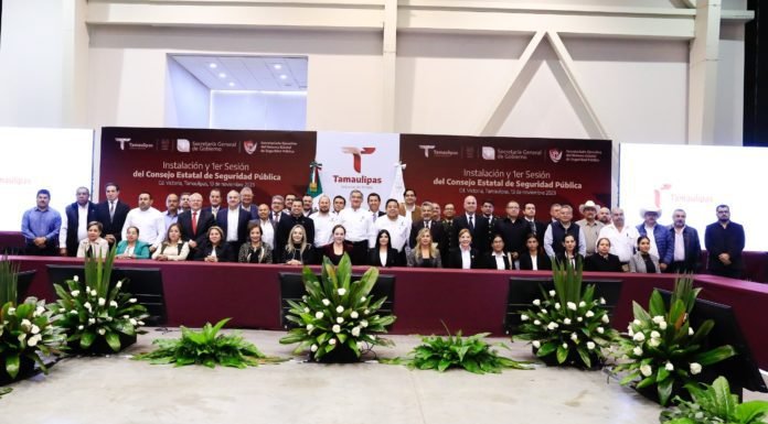 Preside gobernador instalación del Consejo Estatal de Seguridad Pública de Tamaulipas