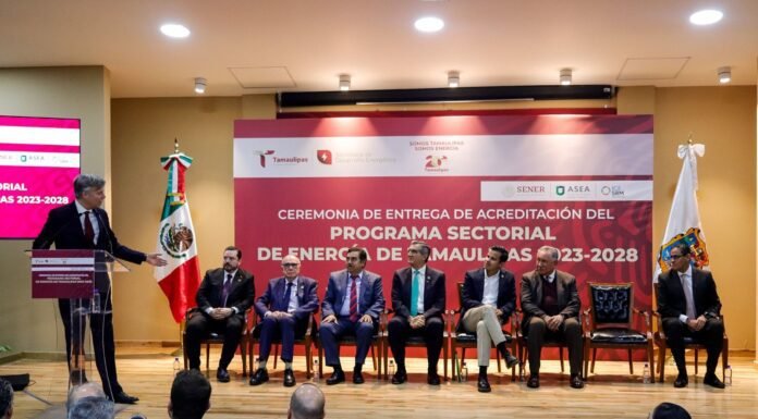 Reconocimiento mundial a Tamaulipas por su programa de energía