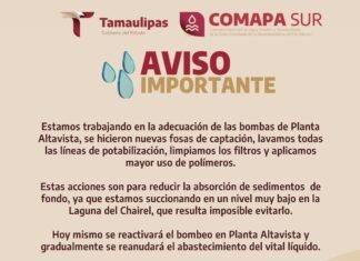 Reanudará Comapa Sur el bombeo en la planta Altavista