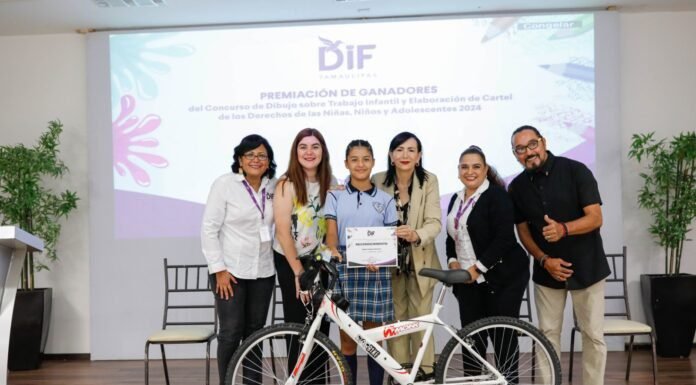Premia DIF Tamaulipas a ganadores de los concursos estatales de dibujo y cartel sobre derechos y trabajo infantil