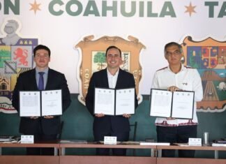 Firma Américo convenio de seguridad con gobernadores de Coahuila y Nuevo León