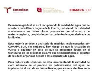 Comapa Sur recupera gradualmente la calidad el agua en la planta Laguna de la Puerta