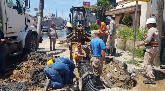 Concluye COMAPA SUR trabajos de reposición de un colector en la Avenida Hidalgo