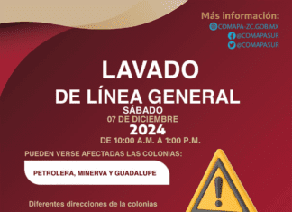 AVISO DE CORTE: Colonias Petrolera, Minerva y Guadalupe