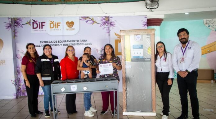 Continúa DIF Tamaulipas equipando desayunadores escolares y comedores comunitarios