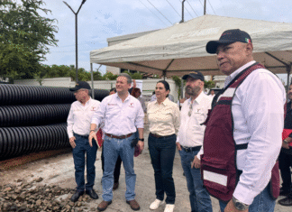 Alcaldesa Mónica Villarreal y secretario Raúl Quiroga recorren con COMAPA SUR avances de infraestructura hidráulica en Tampico