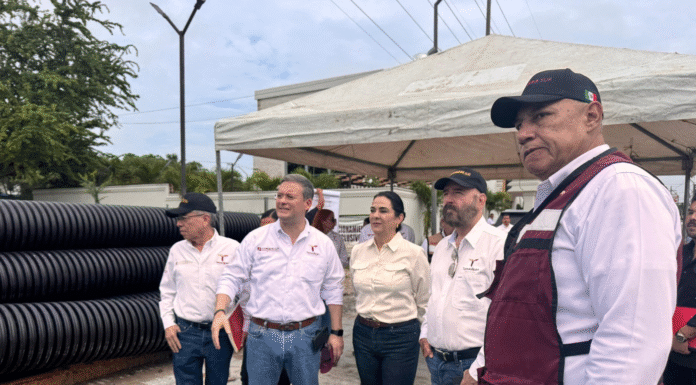 Alcaldesa Mónica Villarreal y secretario Raúl Quiroga recorren con COMAPA SUR avances de infraestructura hidráulica en Tampico