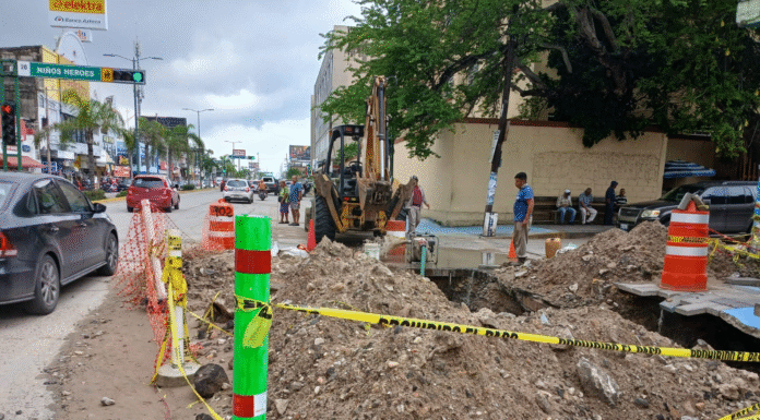 Avanza COMAPA SUR en la rehabilitación de colector sanitario en la zona centro de Ciudad Madero