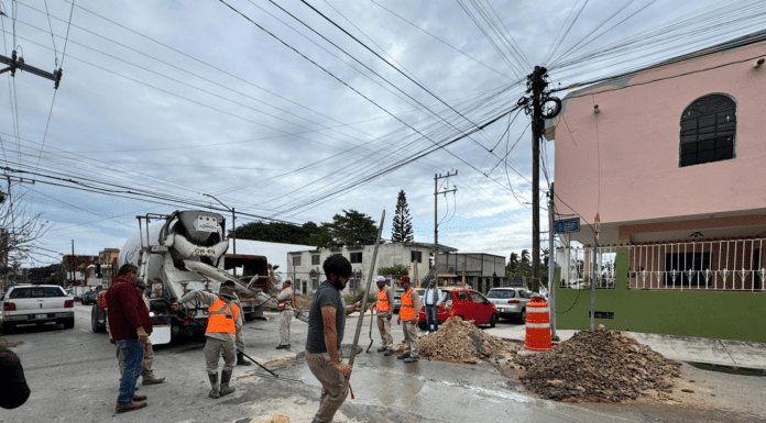 Reponen pavimento en Tampico y Ciudad Madero tras rehabilitación de redes hidráulicas a cargo de COMAPA SUR