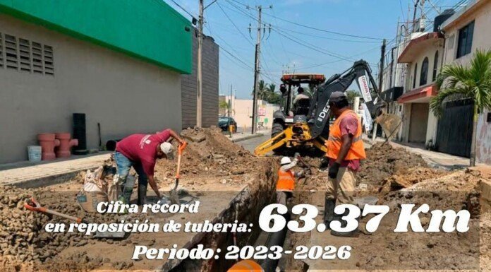 COMAPA SUR alcanza cifra récord con la reposición de 63.37 kilómetros de tubería en Tampico y Ciudad Madero
