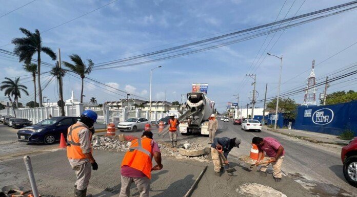Avanza COMAPA Sur en la reposición de pavimentos en Tampico y Ciudad Madero