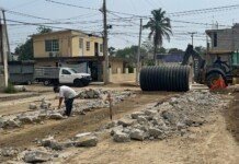 Continúan trabajos de reposición sanitaria en el norte de Tampico; obra registra importante avance